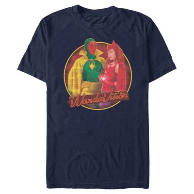 Men's Marvel Wandavision Halloween Wanda And Vision T-shirt - Navy Blue ...