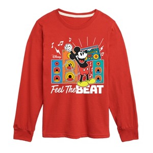 Boys' - Disney - Mickey Feel The Beat Long Sleeve Graphic T-Shirt - 1 of 4
