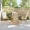vidaXL - 4 Piece Folding Bamboo Bistro Chairs with Cream White Cushions - Patio, Garden, Outdoor Lounge - 2 of 4