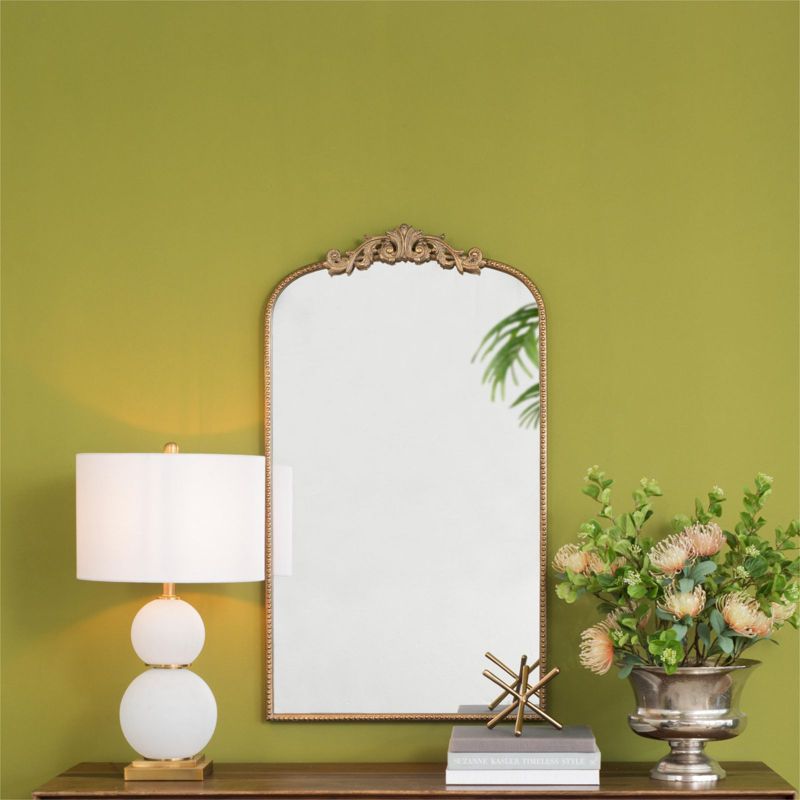 Cerys Anthropologie Wall Mirror,Baroque Inspired Wall Decor Mirror,Arch Mirror with Rectangular Gleaming Primrose Framed Mirror-The Pop Home, 1 of 9