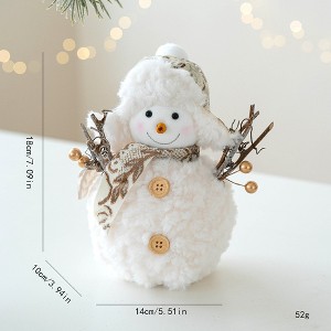 BABYYER Christmas Snowman Doll, Soft and Fabric Snowman Plush Toy for Holiday Home Decor, Desktop or Window Display - 1 of 4