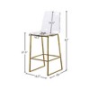 Meridian Furniture,Lumen Gold Metal/Lucite Polycarbonate Stool - 4 of 4