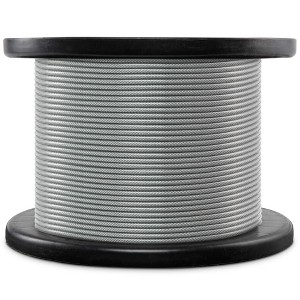 Jumbl 7x7 Wire Rope, 3/32" x 3/16" PVC Coated Galvanized Steel Aircraft Cable - 1 of 4
