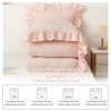 Ruffled Comforter Set 3 Pieces Soft Vintage Country Style Bedding Set with Shams Fluffy Lightweight for All Season Use - 4 of 4