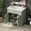 KWPZQEB 30" Farmhouse Bathroom Vanity with Sink, Vanity Cabinet with Soft Close Doors & Adjustable Shelf, Storage Cabinet with Curved Profile Design - 3 of 4