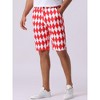 INSPIRE CHIC Men's Regular Fit Flat Front Contrasting Colors Argyle Pattern Shorts - 2 of 4