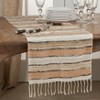 Saro Lifestyle Wide Stripe Design Cotton Table Runner, 16"x72", Beige - 3 of 3