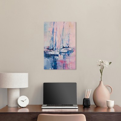 Pastel Sea Breeze Sailing Canvas Wall Art, 16" x 24"