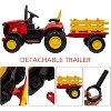 12V Kids Electric Tractor with Remote, Dual 35W Motors, 3-Speed, Detachable Trailer, Bluetooth/USB, LED Lights, for Ages 3+, Green - 4 of 4