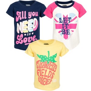 Lyrics by Lennon and McCartney Girls 3 Pack Graphic T-Shirts Little Kid to Big Kid - 1 of 4