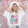 Jolly and Caffeinated Christmas Tree T-Shirt, Retro Coquette Coffee Holiday Tee | OrnamentallyYou - 4 of 4