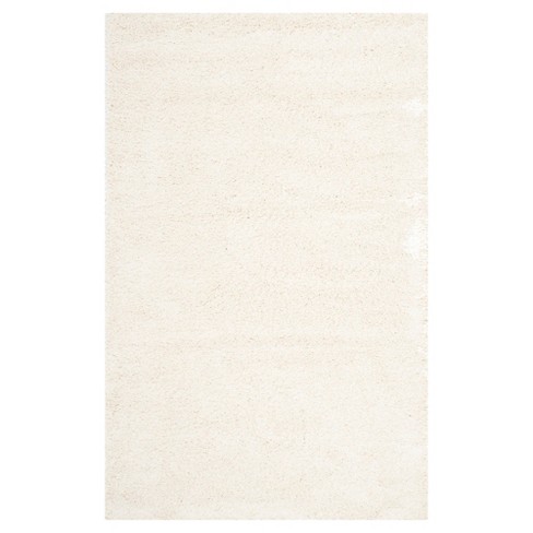 Ivory Shag Rug 3x5, Small Flokati Carpet 3 x 5, Shaggy Shimmer