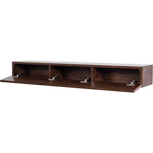 Houston Floating Wood Mantel Shelf - Mocha 72 Inch | Beautiful Wooden  Rustic Shelf With Hidden Storage Compartment - Mantels Direct : Target