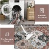 8'x10' Washable Boho Vintage Floral Rug, Non-Slip Backing, Low Pile, Foldable, Stain Resistant, Bedroom, Living Room, Guest Room, Office, Grey - 4 of 4