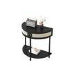 GlasFlength Console Tables Half Moon Entry Table, Entryway Table with Two Doors and Brass Knobs, Side Table, Black, 31.5"*15.75"*32.28" - 4 of 4