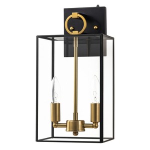 C Cattleya 14.5in 2-Light Dusk to Dawn Dark Bronze Finish Brass Outdoor Wall Lantern - 1 of 4