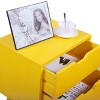 Resenkos Night Stand Set of 2, End Table with 2 Bin Drawer, Wood Side Table for Bedroom, Living Room Yellow - 4 of 4