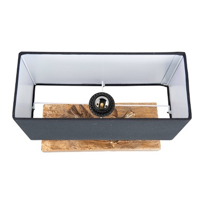 Gold Resin Birds on Branch Lamp with Black Shade