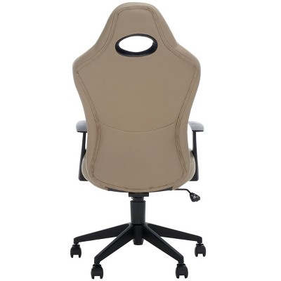 High-Back Racing Desk Chair in Gray and Black with Metal Frame