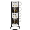 American Atelier Ceramic Multi-color Mug & Rack Set – 4 Cups & Standing  Metal Rack For Kitchen Countertop : Target