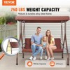 Sapphtopaz Porch Swing Chair 3-Seat Swing Glider with Cushion Outdoor Swing Chair with Adjustable Canopy and Stand for Garden, Backyard, Patio - 2 of 4
