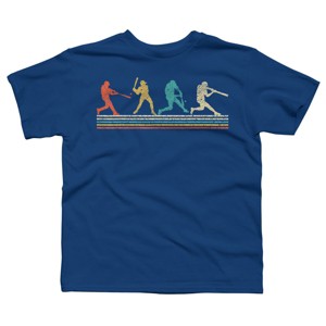 Boy's Design By Humans Vintage Distressed Baseball Swing By LuckyCharm99 T-Shirt - 1 of 2