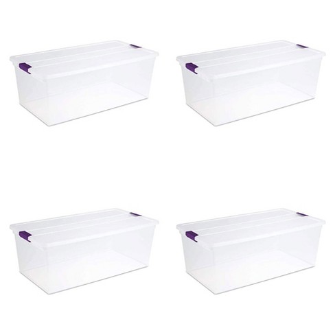 Sterilite 15 Qt Latching Storage Box, Stackable Bin With Latch Lid