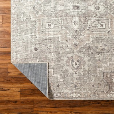 Gray and Beige Rectangular Polyester Area Rug 6'7" x 9'