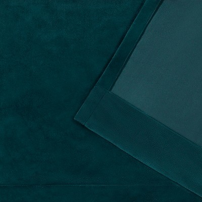 Teal Velvet Light-Filtering Grommet Top Curtain Panels
