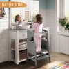 Whizmax Toddler Kitchen Stool Tower, 3-Level Adjustable with Chalkboard & Safety Rail, Kids Learning Step Stool for Kitchen Counter and Bathroom Sink - 2 of 4