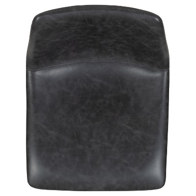 Merrick Lane Dark Gray Faux Leather Counter Stools, Set of 2