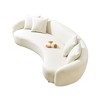 Upholstered Curved Sofa, Boucle Sofa With Solid Wood Frame And Leg, Throw Pillows, Removable Cushion, 5 Seat Modern Curved Sofa - 3 of 4