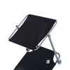 Osparple Beach Chairs for Adults Folding Tanning Chair with Sun Shade for Porch, Camping, Patio, Yard, Black - 3 of 4