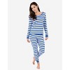 Leveret Matching Family Pajamas – Blue & White Stripes – 100% Cotton – Customizable for Personalization - 2 of 4