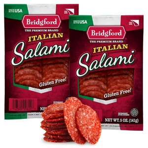 Bridgford Italian Salami 5 oz - Zero Carb Healthy Italian Salami Sliced Charcuterie Meat for Your Charcuterie Boards or Antipasto Platters - 1 of 4