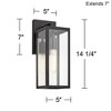 John Timberland Modern Outdoor Wall Light Fixture Mystic Black 14 1/4" Clear Glass Panel for Exterior Barn Deck House Porch Yard Patio Outside Garage - 4 of 4