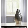 HomeRoots 17" Silver Hammered Stainless Steel Table Vase - 2 of 4