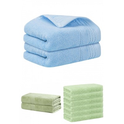 REGALWOVEN Striped Soft Absorbent Bathroom Cotton Towel Set 3 Pcs