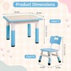 Kids Table and Chairs Set, Graffiti Desktop Plastic Children Art Table, Height Adjustable Toddler Table and Chair Set for Kids Ages 3-10 - 4 of 4