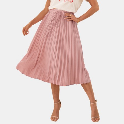 Pink pleated hotsell skirt 08