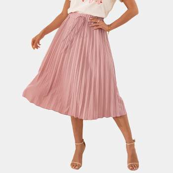 Women's Pleated Lace Up Midi Skirt - Cupshe
