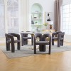 MAYEERTY Modern Soft Chenille Accent Chair - Open Back 3-Leg Barrel - Comfy Dining Set of 2 (Beige) - 2 of 4