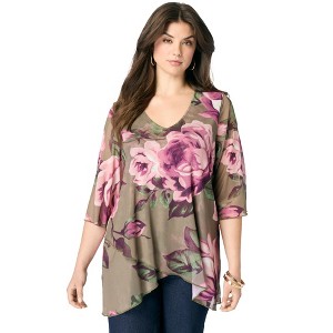 Roaman's Mesh Tulip Hem Tunic - 1 of 4