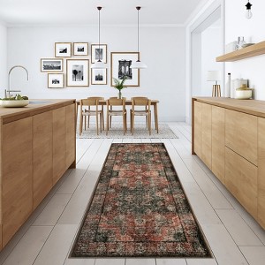 Garvee Washable Living Room Area Rug Vintage Print Non-Slip Runner Vintage Indoor Large Carpet for Bedroom Dining Room Office - 1 of 4