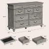 Jojoka 47" Farmhouse Dresser for Bedroom with 9 Drawers - 2 of 4