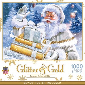 MasterPieces Glitter & Gold - Santa's Golden Gifts 1000 Piece Jigsaw Puzzle for Adults - 1 of 4