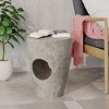 NAYSAYE Patio End Tables Sirius Side Table with Round Drum Design for Outdoor Use, Gray, 14.5"*14.5"*18.5" - 4 of 4