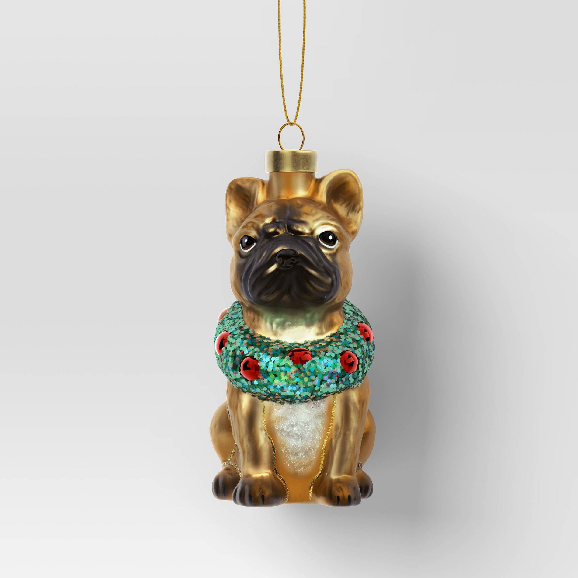 4" Christmas Glass Bulldog Ornament - Wondershop™