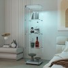 Syemin Decorative Storage Cabinets 4-Tier Display Cabinet, Tempered Glass Display Storage Cabinet, Curio Display Cabinet, White, 15.67"*13.58"*65" - 2 of 4