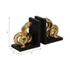 Decorative Resin Snake Bookends - Artistic Sculptural Book Accessories for Home Library, Bookshelf, Desk, and Office - Set of 2, 6", Gold & Black - 4 of 4